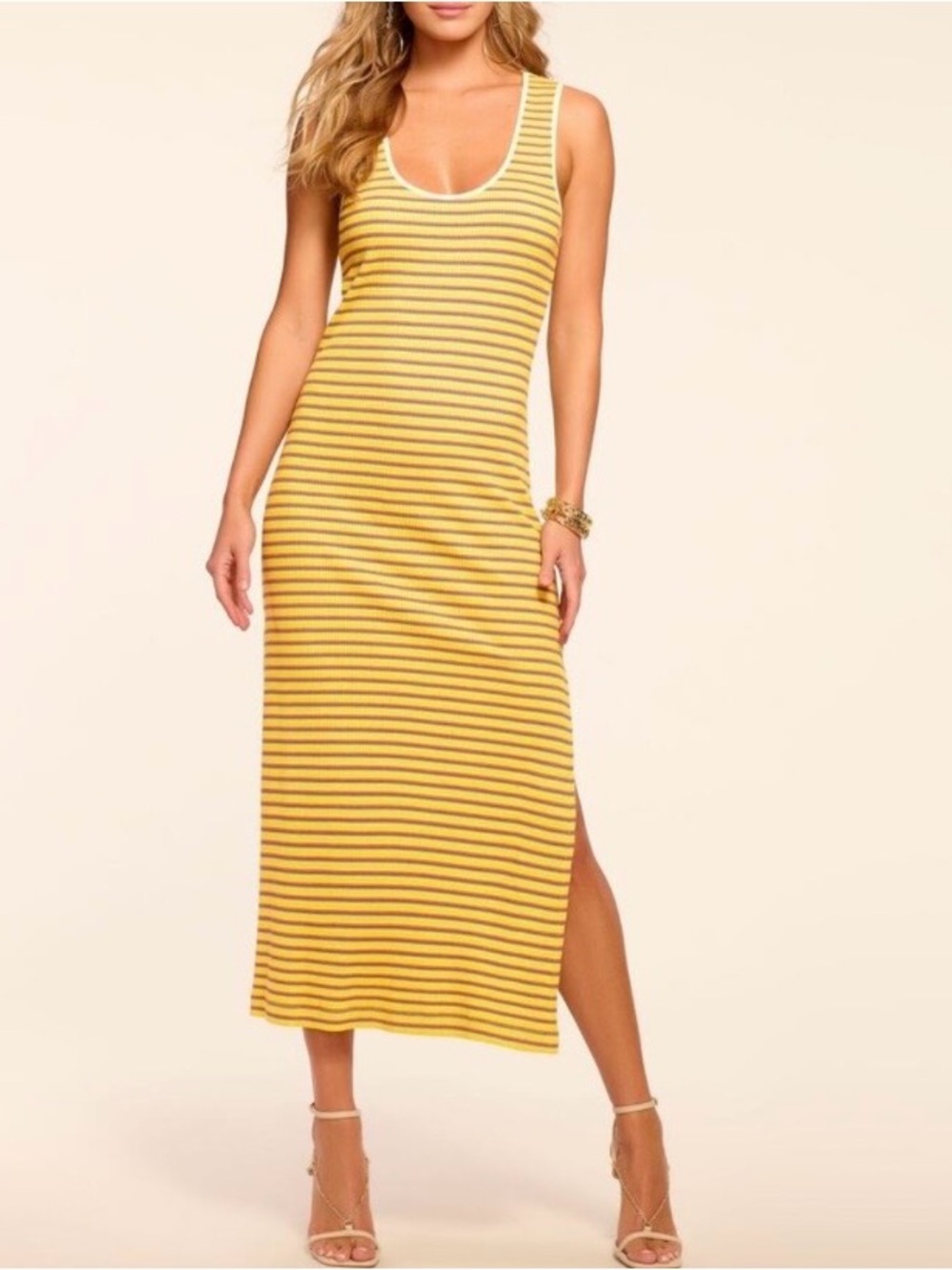 Ramy Brook Everest Lemon Striped Sleeveless Maxi NWT Sz S Ret $285